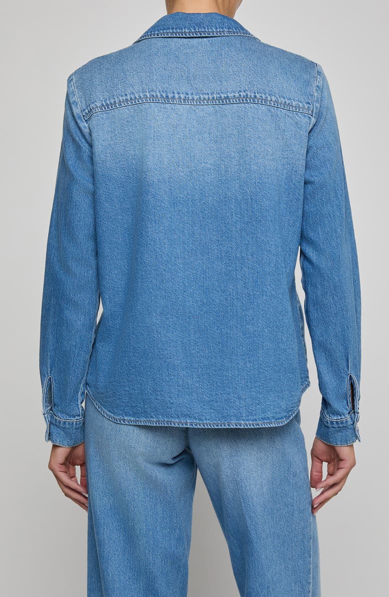 L'AGENCE Isla Cotton Denim Snap-Up Shirt, Alternate, color, Anaheim
