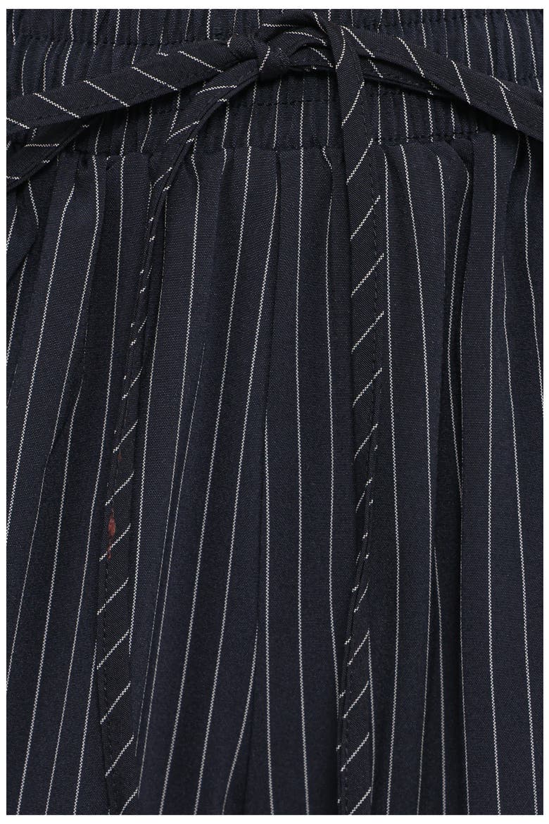 Elijah Pinstripe Sash Waist Wide Leg Pants, Alternate, color, NAVY WHITE STRIPE
