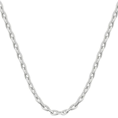 Men's Polished Steel Single Tone Clasp 6mm Flexible Link  24" Chain