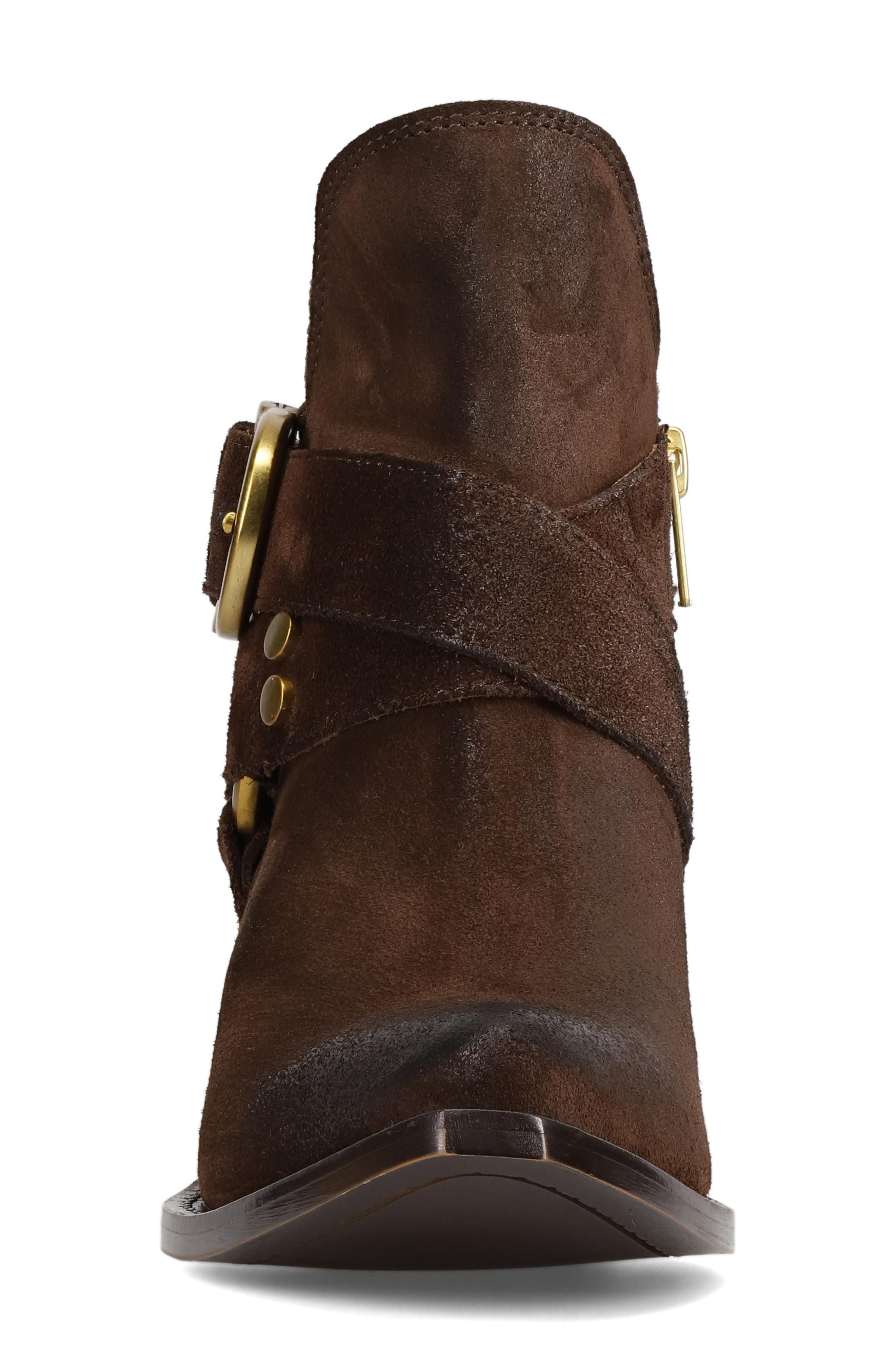 Frye Sacha Harness Bootie, Alternate, color, Chocolate