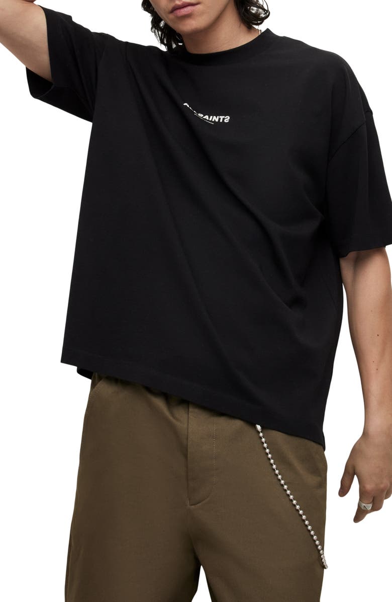 AllSaints Subverse Logo Graphic Tee, Alternate, color, Jet Black