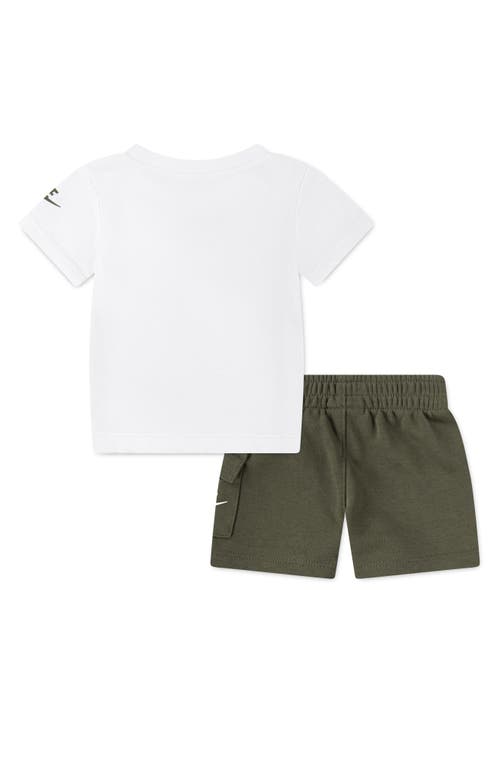 Nike Logo Tee & Cargo Shorts 2-piece Set In Medium Olive