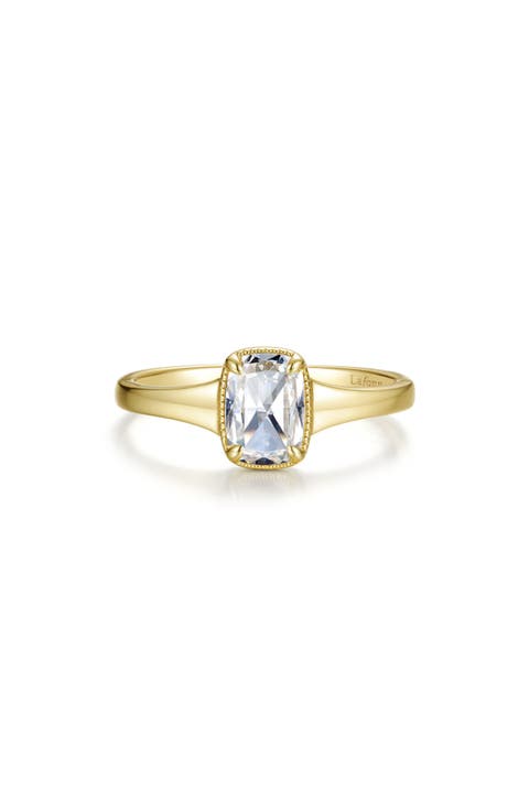 Elara Cushion Cut Simulated Diamond Ring