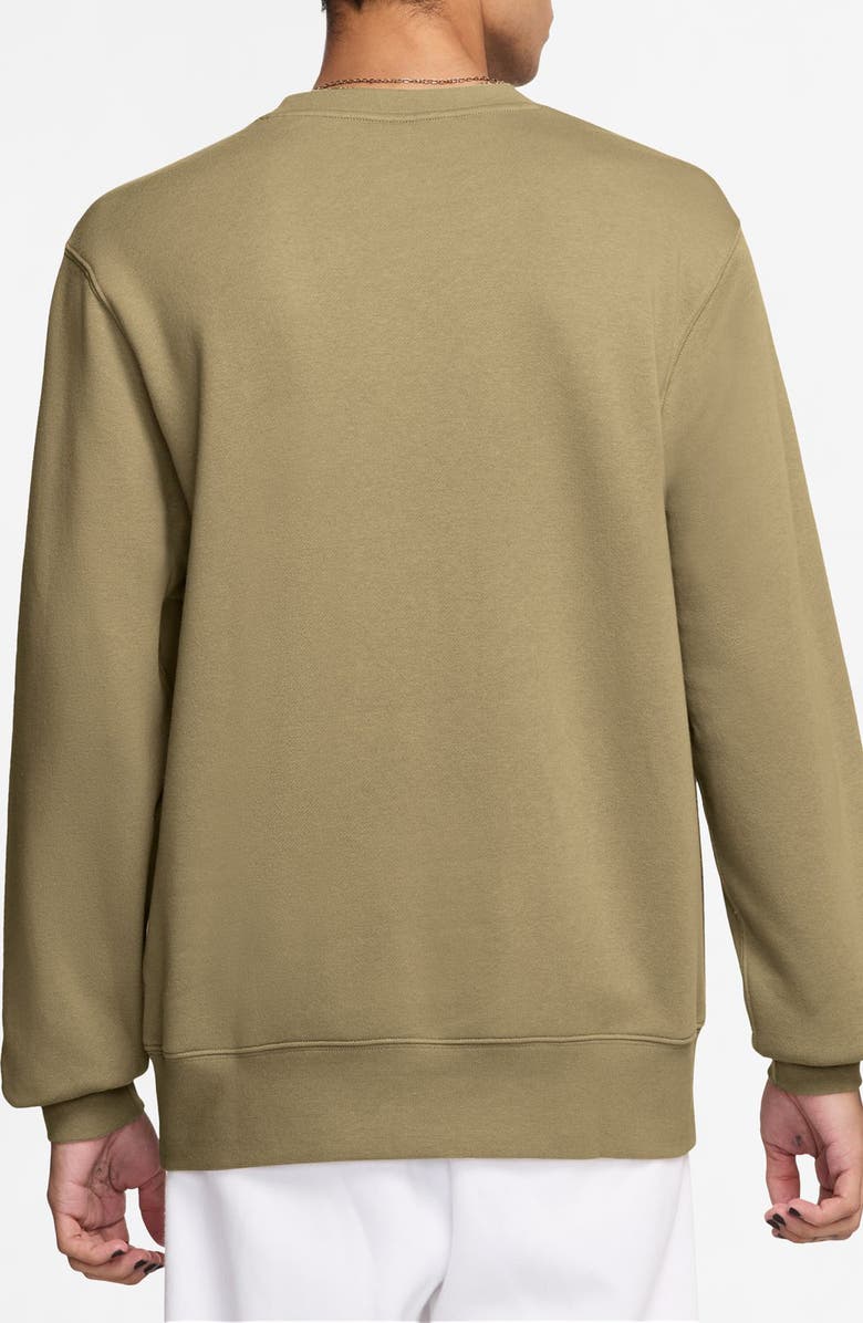 Nike Club Brushed Fleece Crewneck Sweatshirt, Alternate, color, Parachute Beige/ White