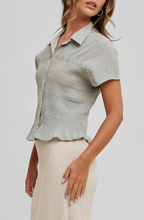 WISHLIST WISHLIST BUTTON FRONT SHIRRED TOP