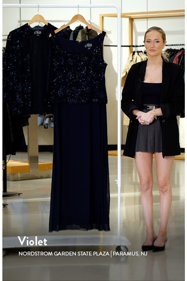 Sequin Mock Two-Piece Gown with Jacket video