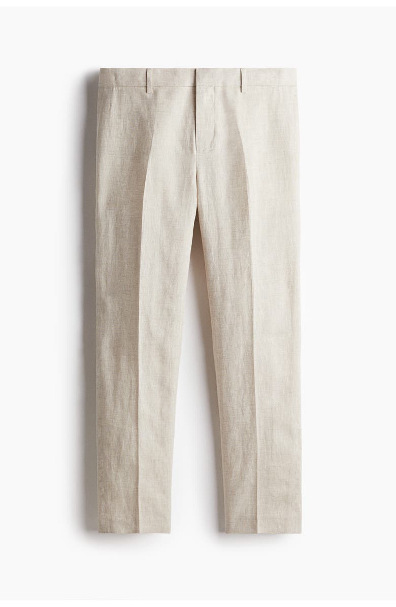 H&M Slim-fit linen suit pants, Main, color, Light Beige
