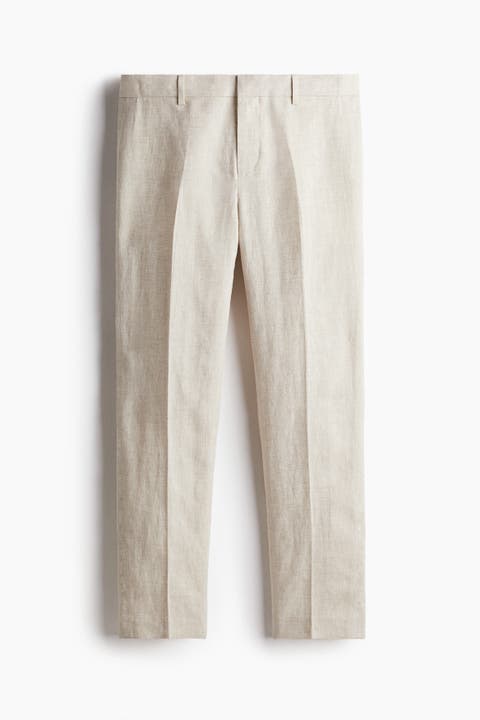 Slim Fit Linen Suit Trousers