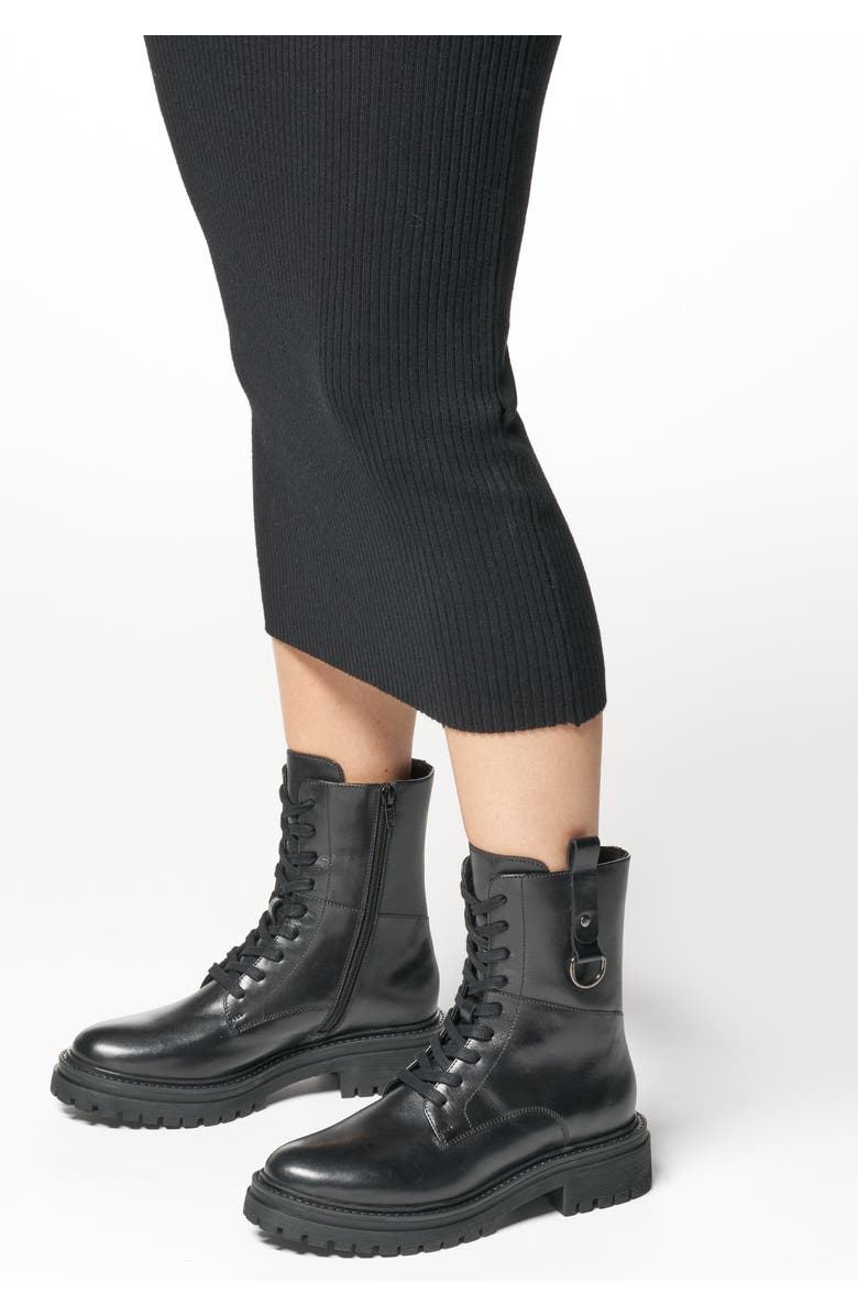 Geox Cap Toe Leather Combat Boot, Alternate, color,