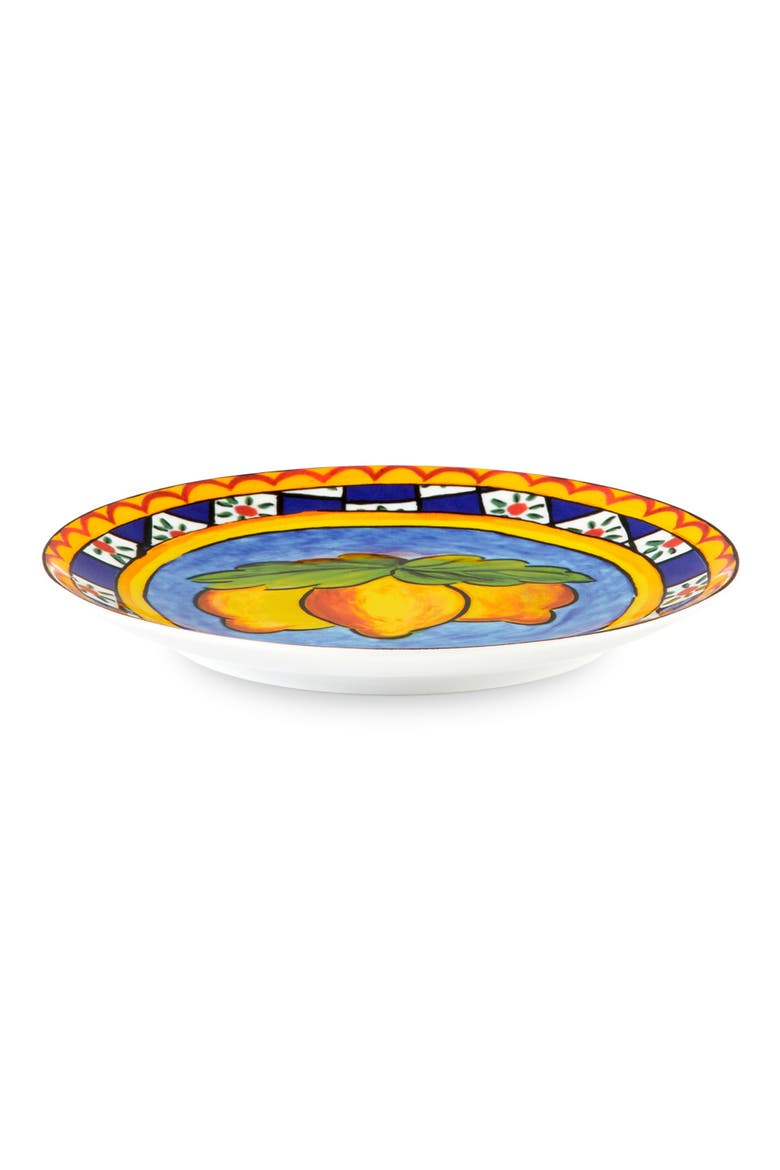 Set of 2 Carretto Lemon Porcelain Bread Plates, Alternate, color, YELLOW