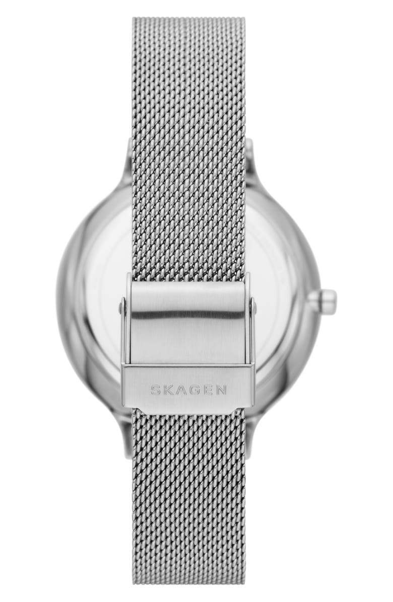 Skagen Anita Crystal Accent Mesh Strap Watch, 36mm, Alternate, color, 