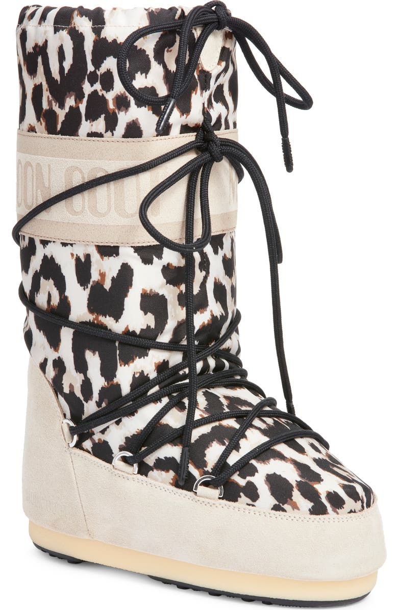 Moon Boot<sup>®</sup> Icon Water Repellent Moon Boot, Main, color, Light Leopard