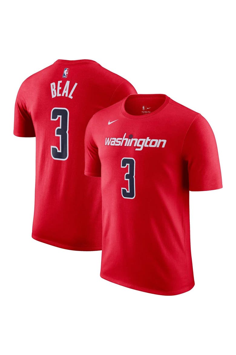 Men's Nike Bradley Beal Red Washington Wizards Icon 2022/23 Name & Number T-Shirt, Main, color, Red