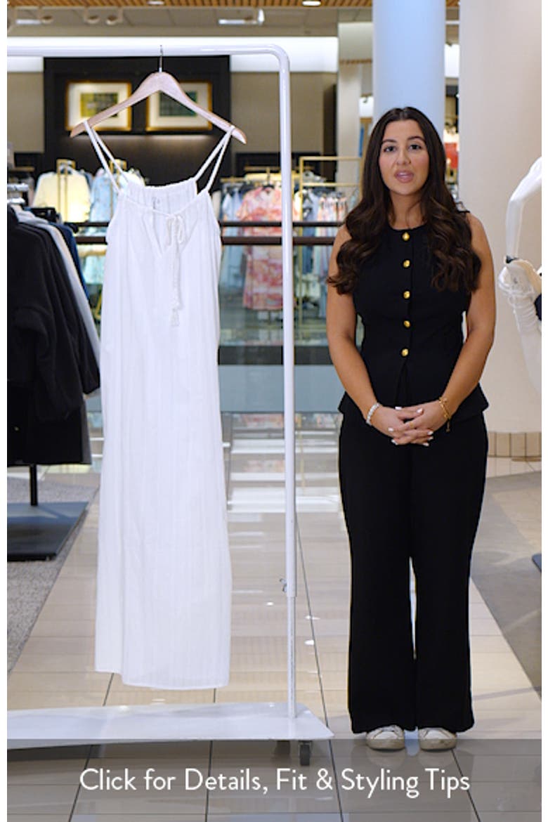 Textured Stripe Cotton Cover-Up Maxi Dress video