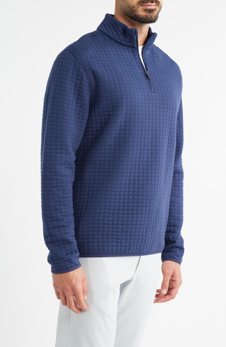 Peter Millar Quad Quilted Quarter Zip Pullover, Alternate, color, Navy