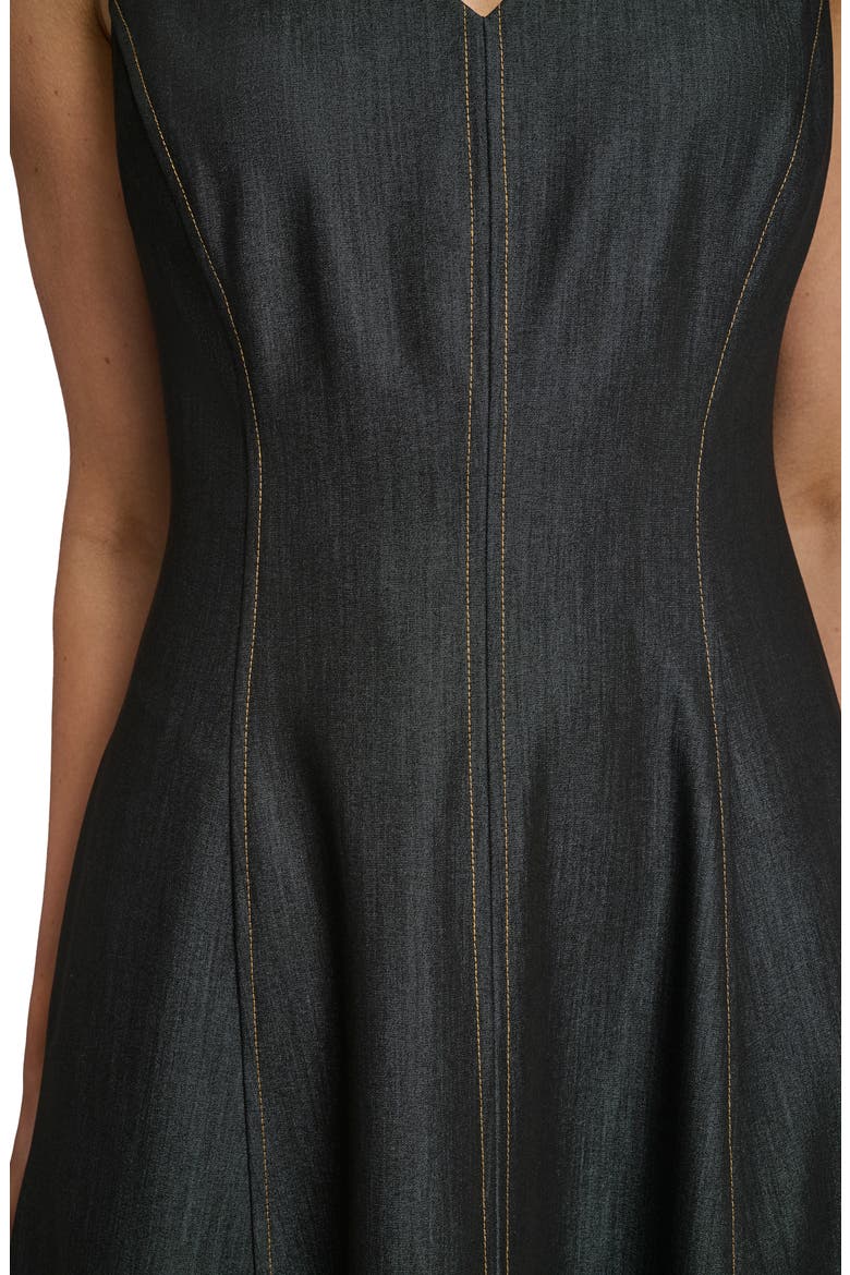 Denim A-Line Midi Dress, Alternate, color, BLUE