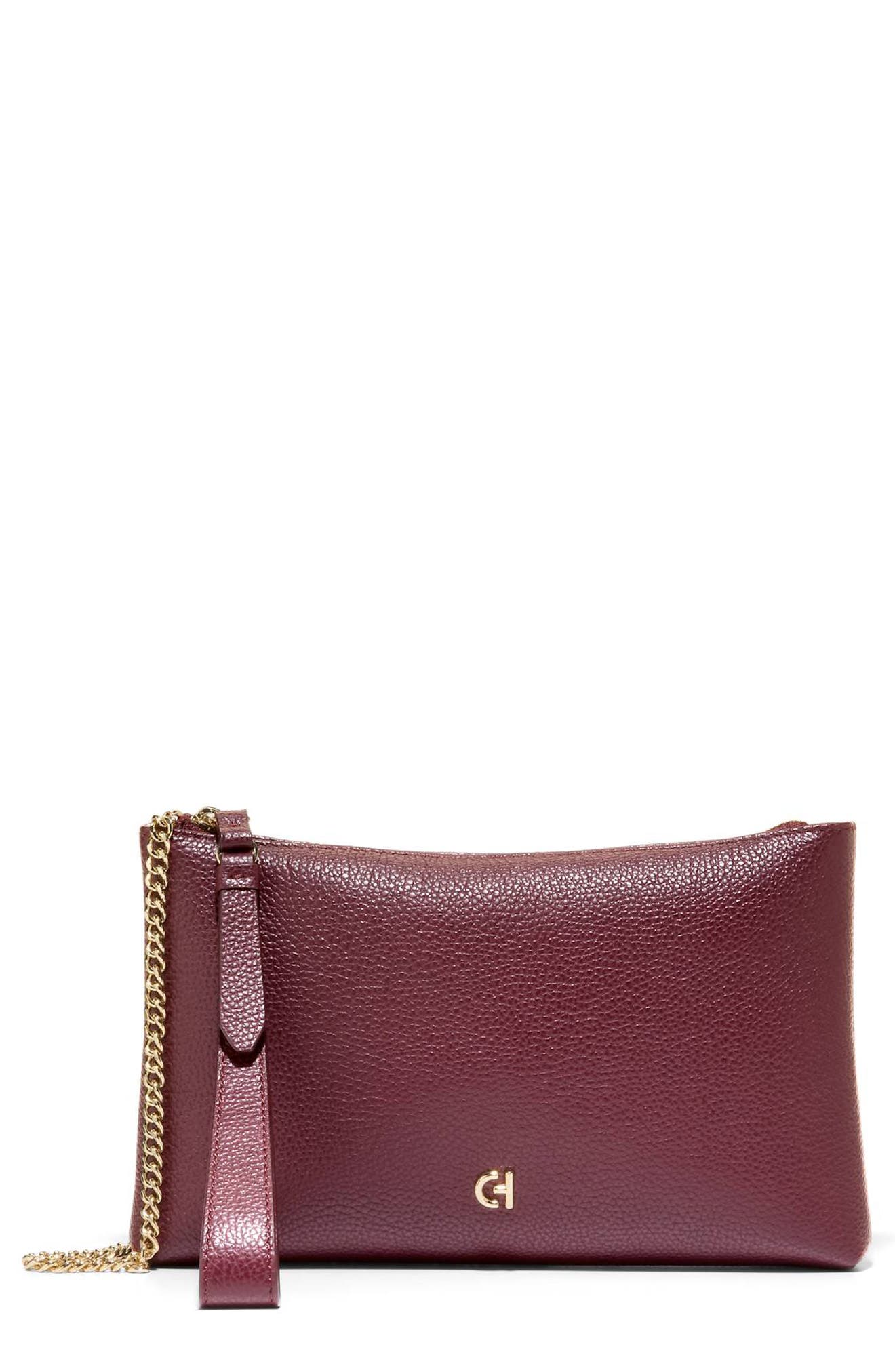 Cole Haan Essential Convertible Leather Zip Pouch, Main, color, 