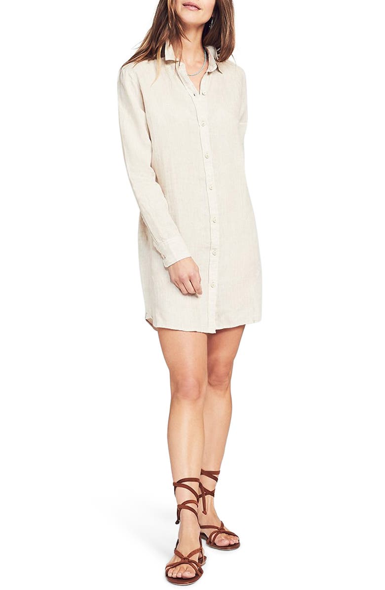 Faherty Gavin Long Sleeve Linen Shirtdress, Main, color, 