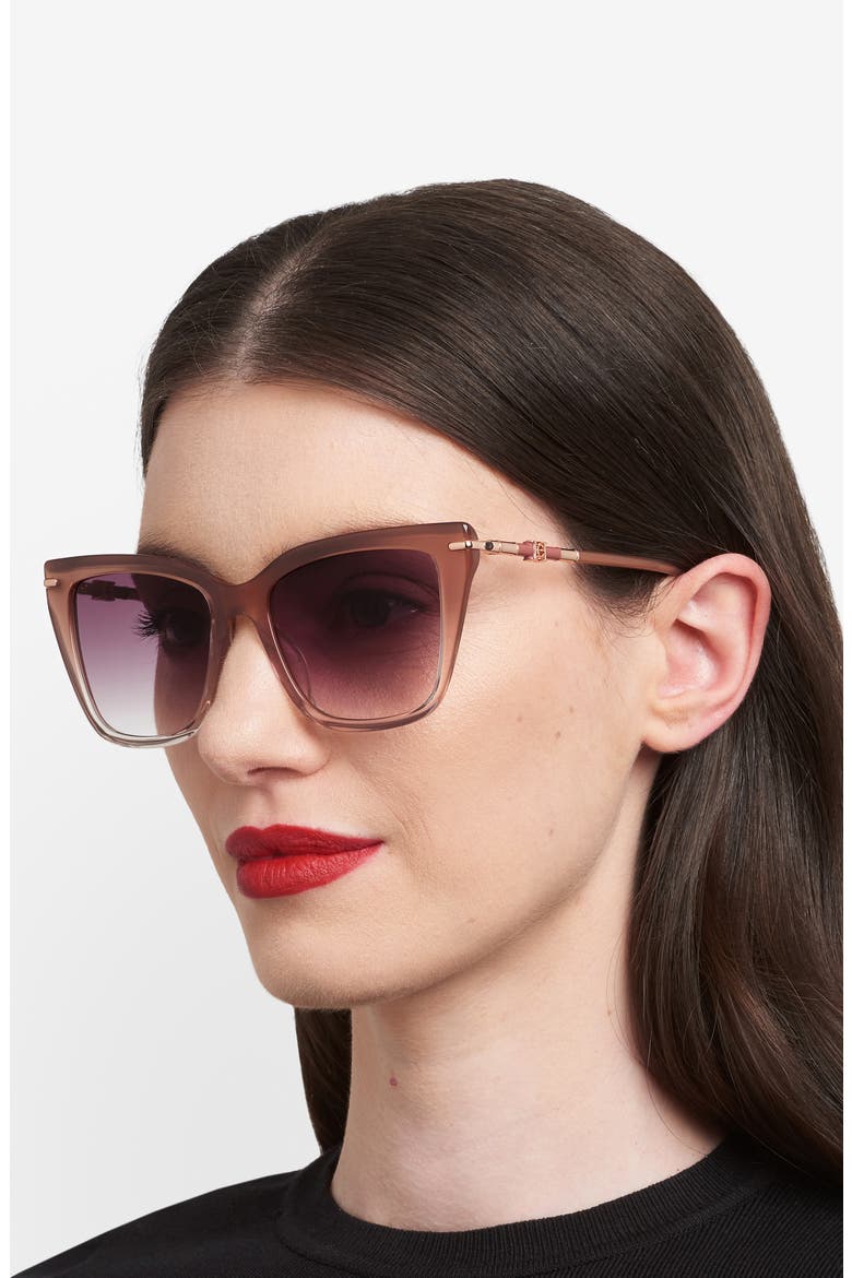 54mm Gradient Cat Eye Sunglasses, Alternate, color, BEIGE/ PINK