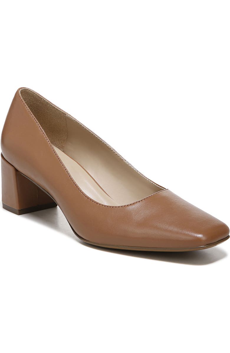 Naturalizer Karina Square Toe Pump, Main, color, English Tea Brown Leather