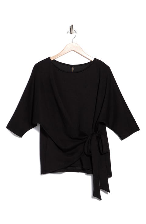 Side Tie Three-Quarter Sleeve Top