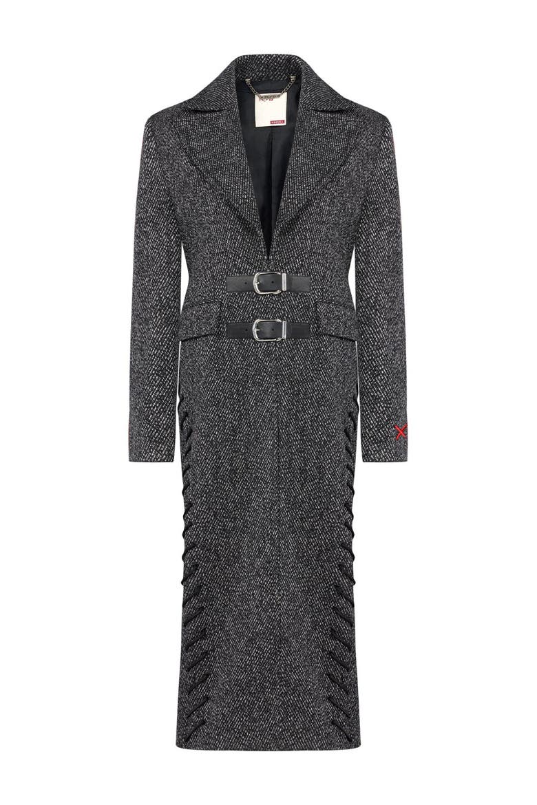 Wool & Cashmere Blend Your *Itch Cashmere Blend Long Overcoat, Alternate, color, BLACK & WHITE