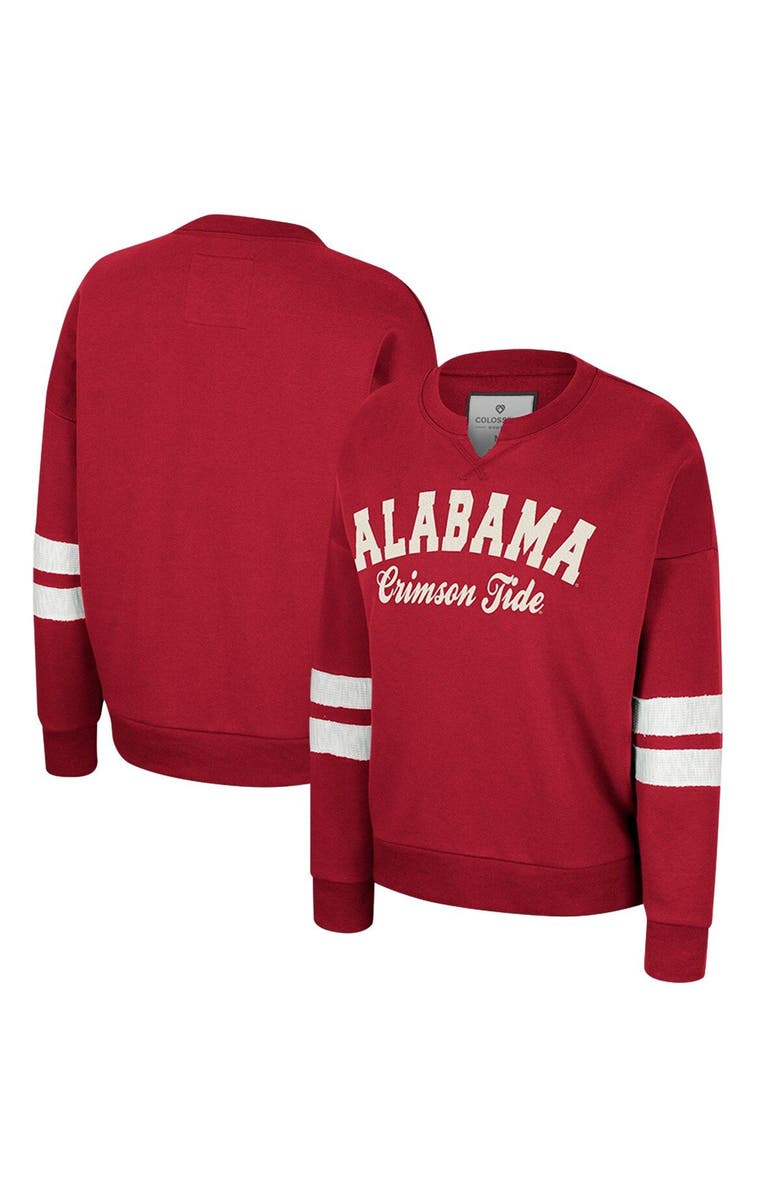 COLOSSEUM Women's Colosseum Crimson Alabama Crimson Tide Perfect Date Notch Neck Pullover Sweatshirt, Main, color, 