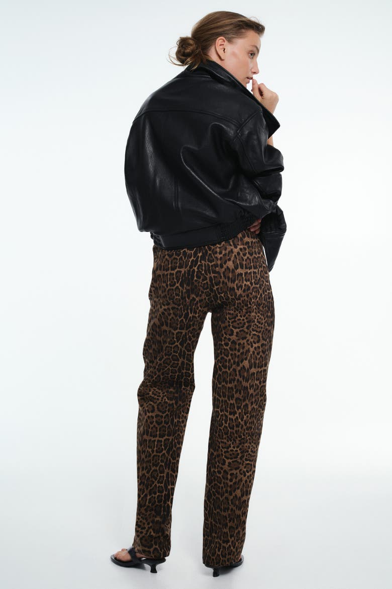 Barrel Regular-waist Jeans, Alternate, color, Beige/leopard print