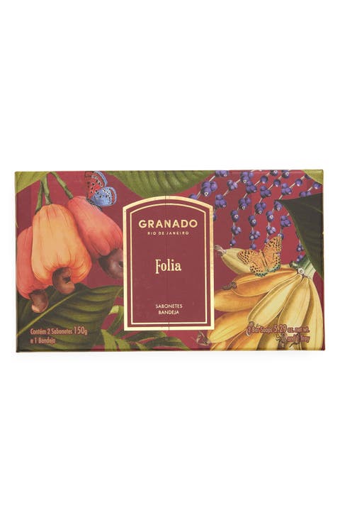 Folia Bar Soap 
Glass Tray Set