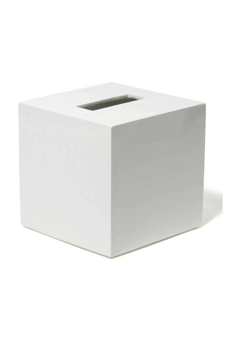 Lacquer Tissue Box, Main, color, White