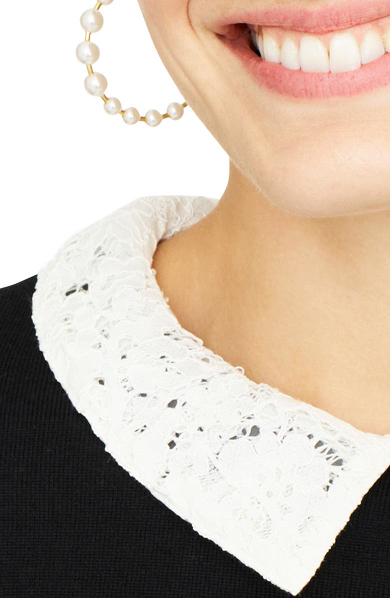 J.Crew Tippi Sweater with Lace Collar, Alternate, color,