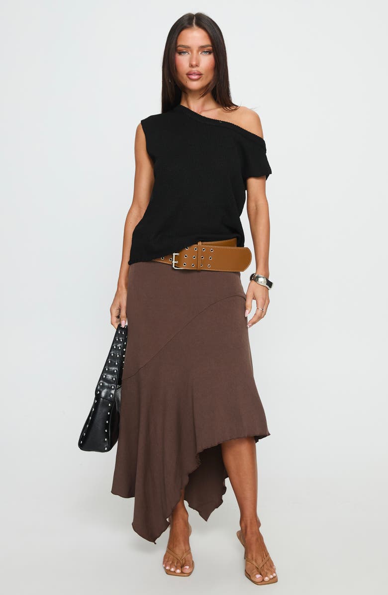 Princess Polly Ashfield One-Shoulder Sweater, Alternate, color, Black