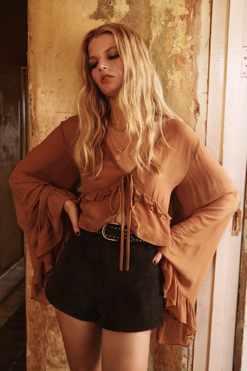 Nasty Gal Distressed Faux Leather Hotpants In Black