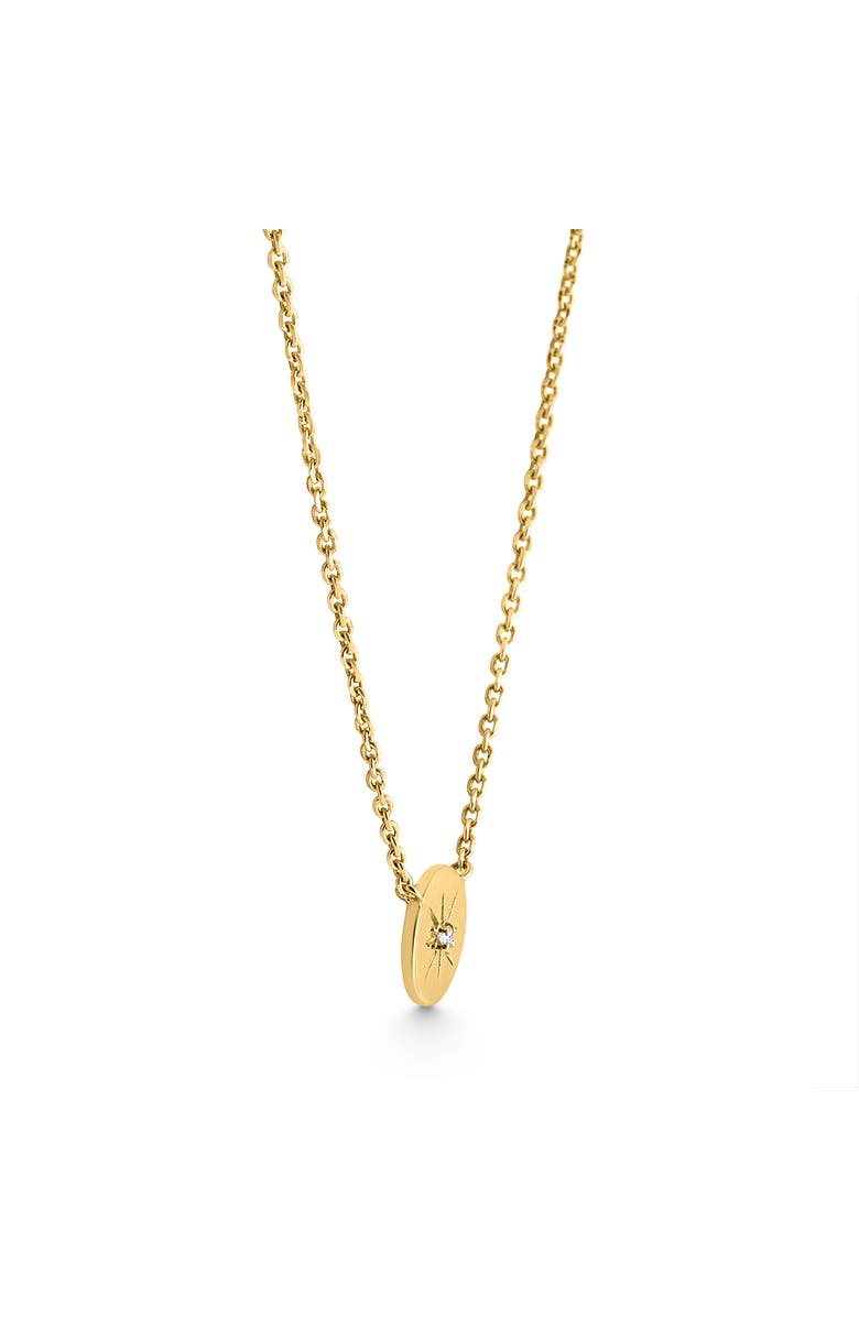 Bliss Diamond Diamond Disc Starburst Pendant 14k Gold Necklace 18", Alternate, color, 14K Yellow Gold