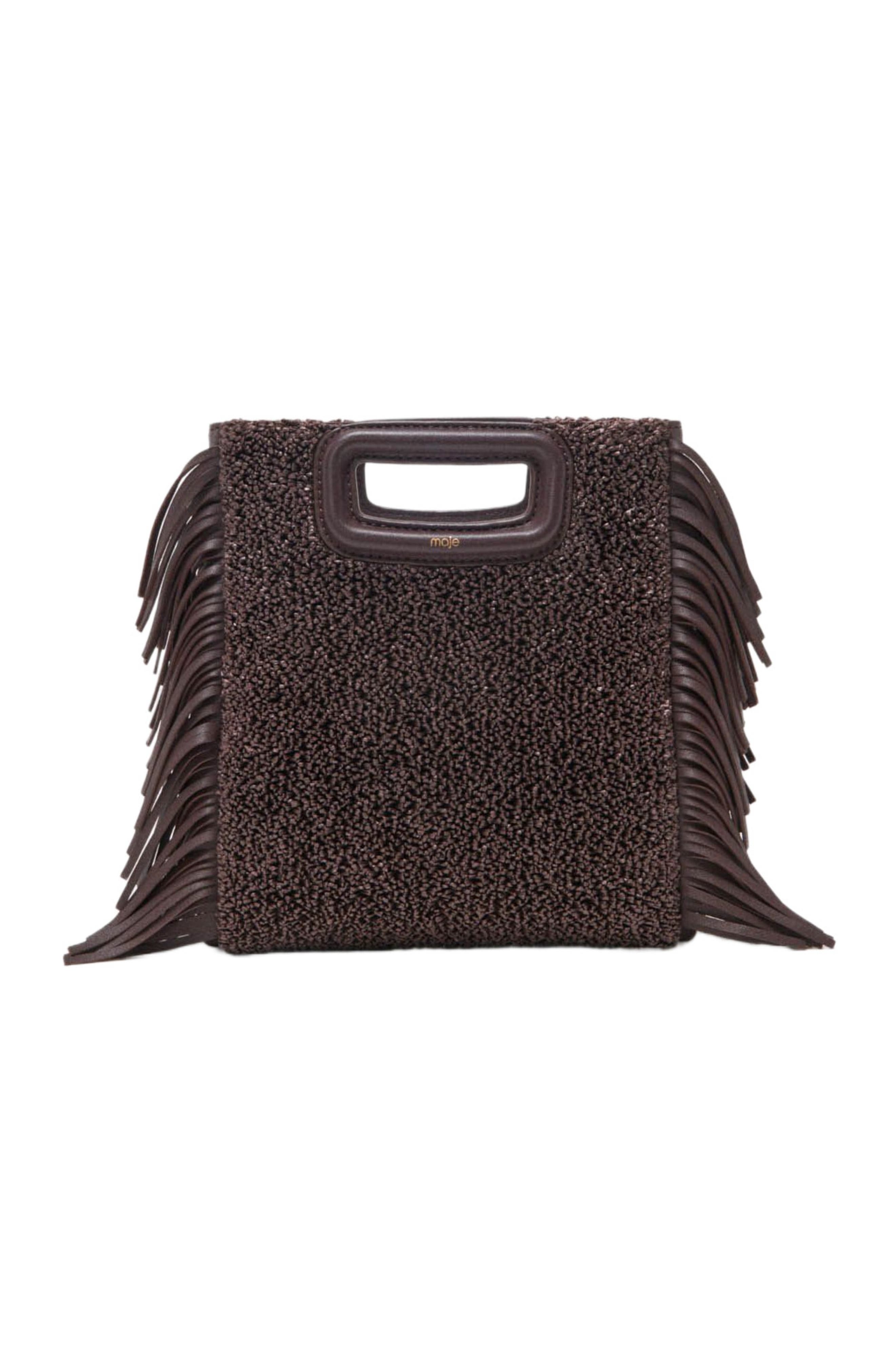 maje M new raffia, Main, color, Dark Brown