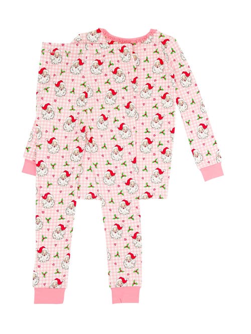 Rufflebutts Softsnooze Girls Ruffle Long Sleeve Pajama Set In Pink