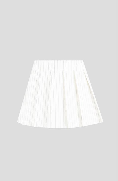Rina Pinstripe Pleated Skort