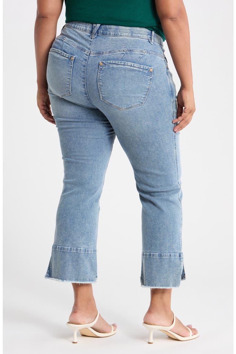 Kick Flare Step Hem Jeans, Alternate, color, MID BLUE ARTISINAL