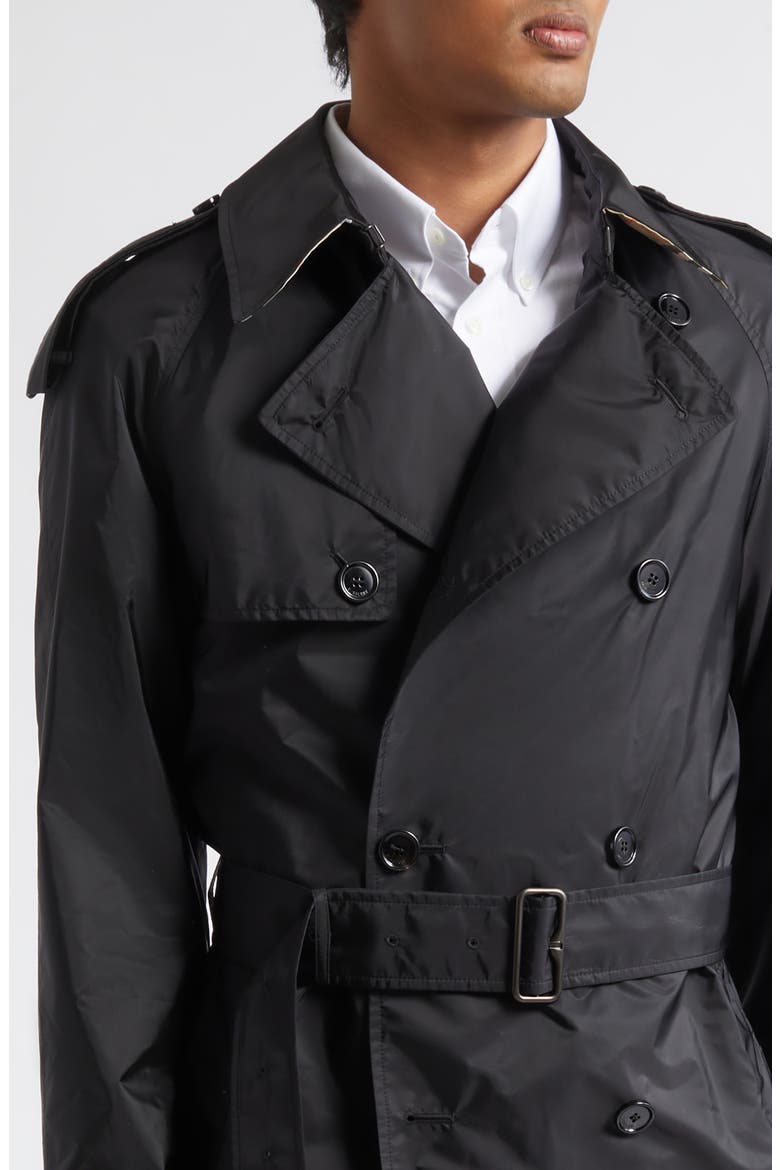Midlength Nylon Leadenham Trench Coat, Alternate, color, BLACK