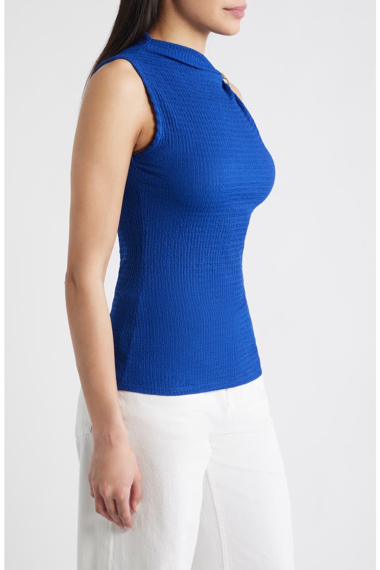 Side Twist Texture Sleeveless Top, Alternate, color, ROYAL