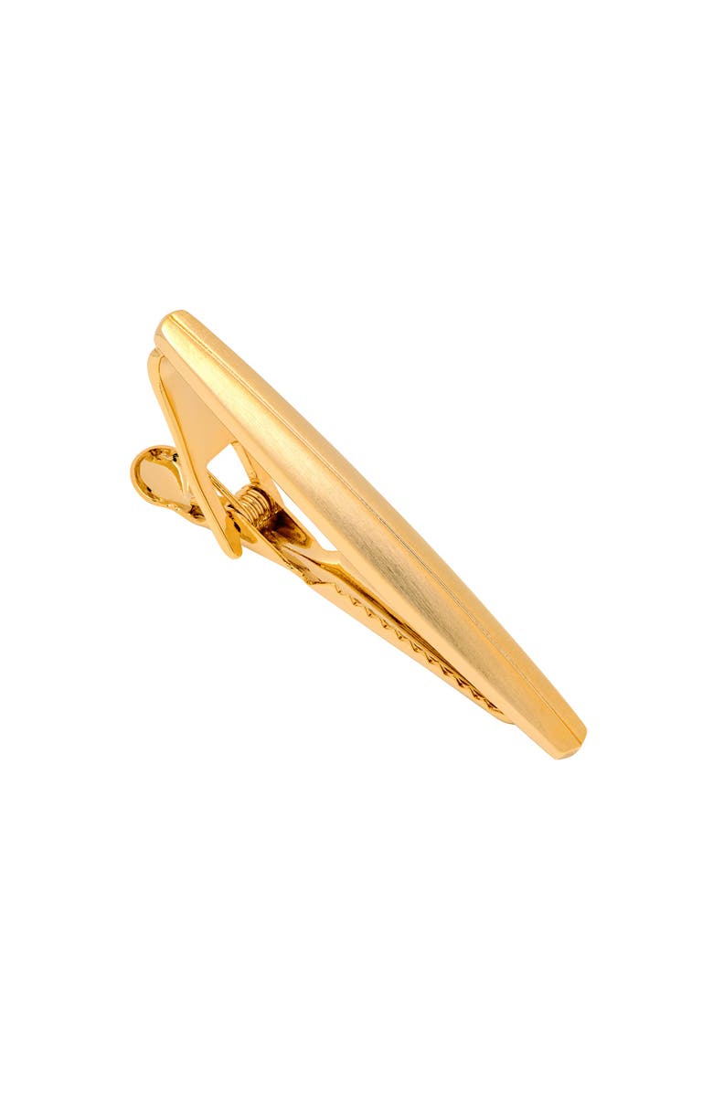 Link Up Two Tone Matte Shiny Tie Bar Cufflinks And Stud Sets, Main, color, Silver