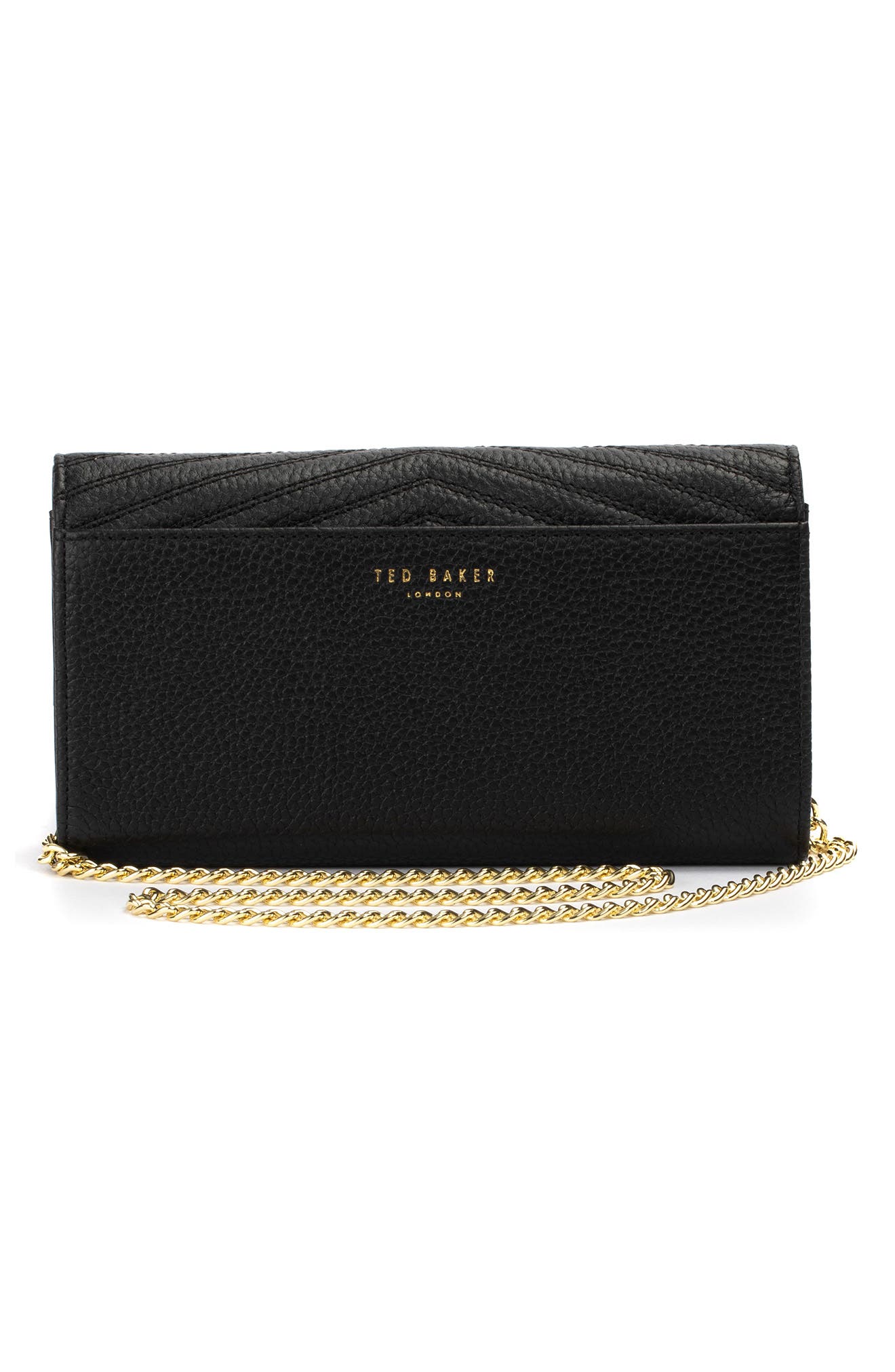 Laiiney Quilted Wallet on a Chain, Alternate, color, JET BLACK
