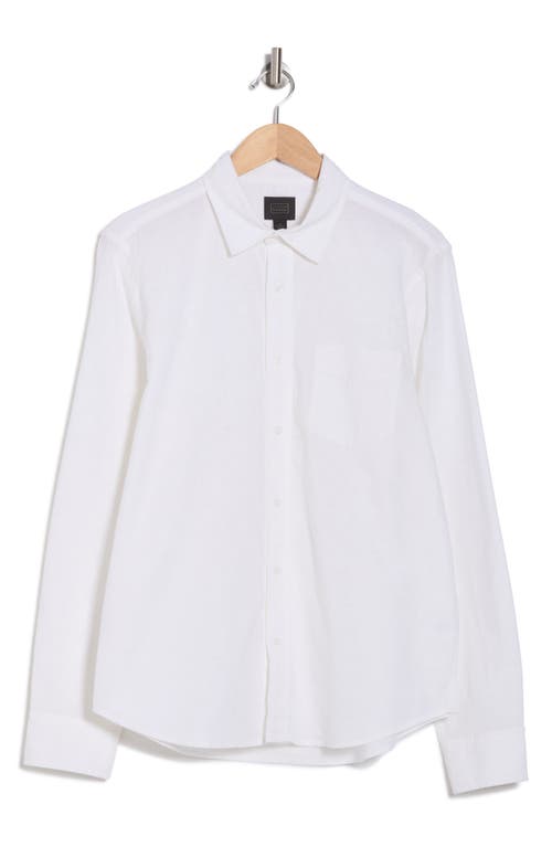 14TH & UNION 14TH & UNION SOLID LINEN & COTTON BUTTON-UP SHIRT