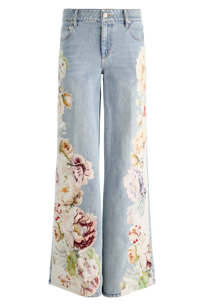 Amazing Floral Appliqué Baggy Jeans, Alternate, color, SIERRA VINTAGE/ MULTI