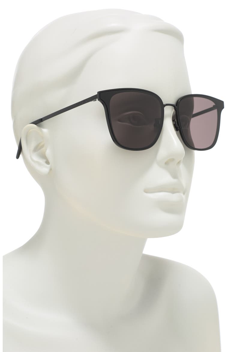 54mm Square Sunglasses, Alternate, color, BLACK BLACK BLACK