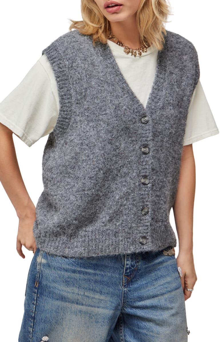 BDG Urban Outfitters V-Neck Sweater Vest, Main, color, Grey