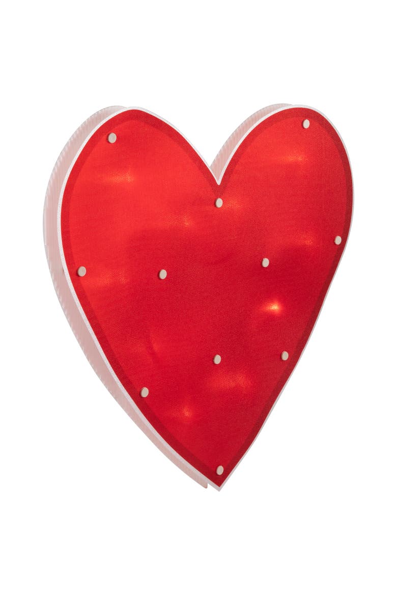 14" Lighted Heart Valentine's Day Window Silhouette, Alternate, color, Red