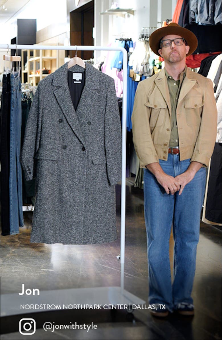 Herringbone Tweed Double Breasted Coat, sales video thumbnail