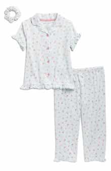 Laura Ashley Kids' Velour Two-Piece Pajamas & Scrunchie Set
