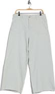 Kensie High Waist Raw Hem Crop Wide Leg Jeans